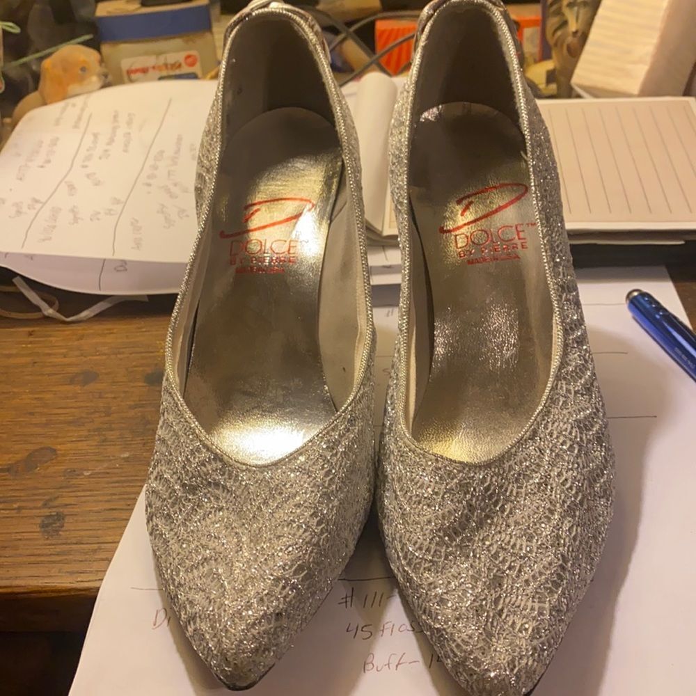 Dolce by Pierre silver heels sz. 8.5